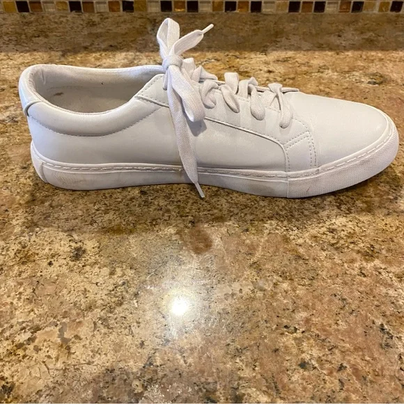 Express Shoes Mens Comfort Sneakers White Faux Leather Lace Up Low Top Size 9.5 - Picture 7 of 12